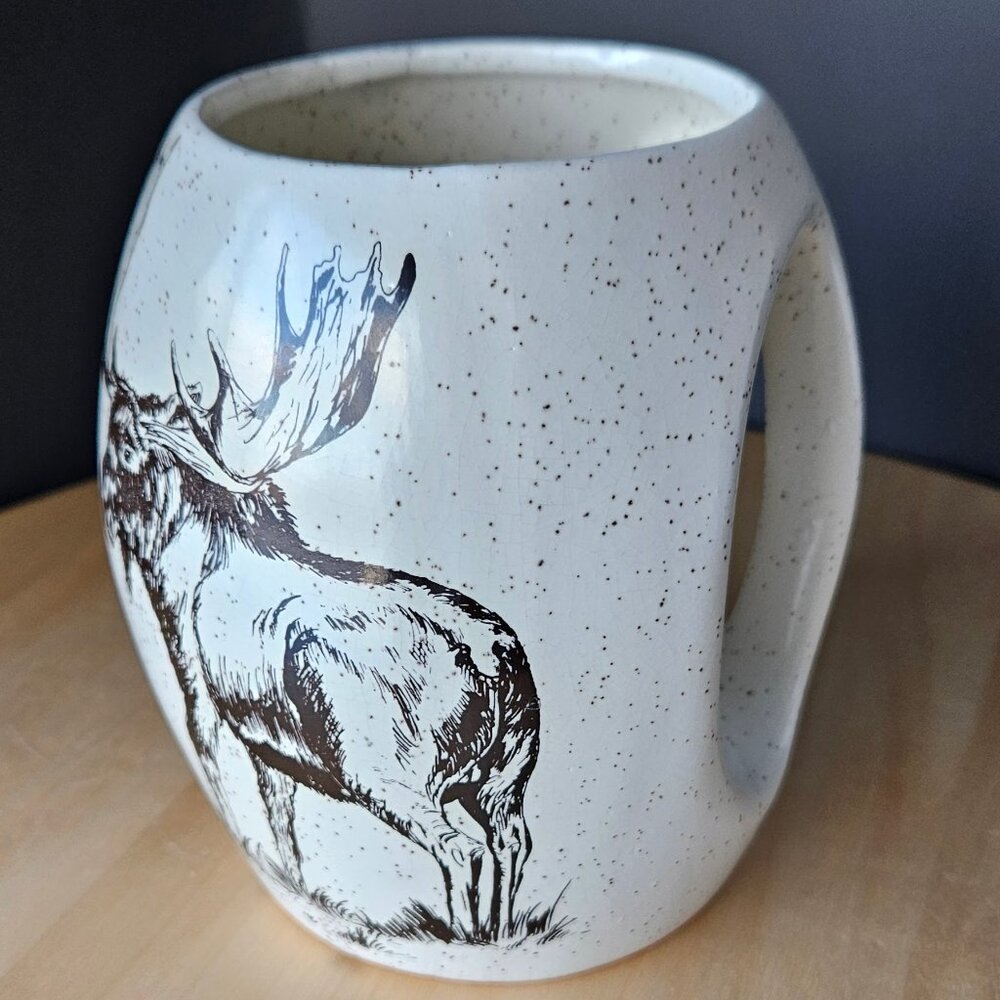 Bering sea Originals Stoneware Melakatla Miners Mug  Alaska, with Moose.